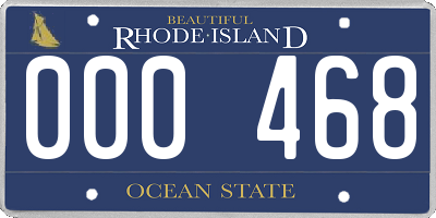 RI license plate 000468