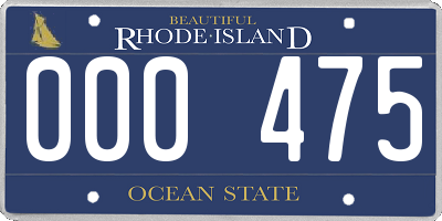 RI license plate 000475