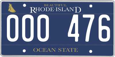 RI license plate 000476