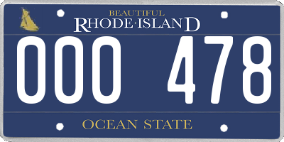 RI license plate 000478