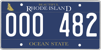 RI license plate 000482