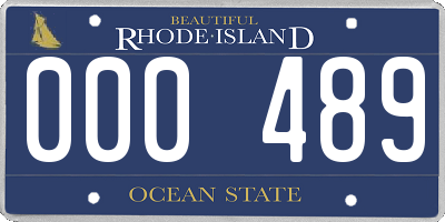 RI license plate 000489