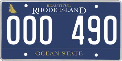 RI license plate 000490