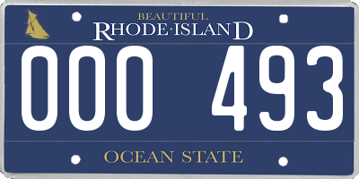 RI license plate 000493