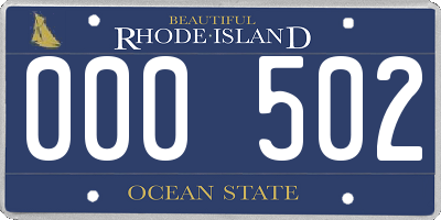 RI license plate 000502