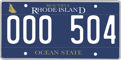 RI license plate 000504