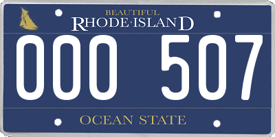 RI license plate 000507