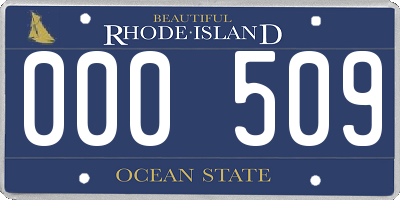 RI license plate 000509