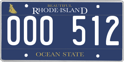 RI license plate 000512