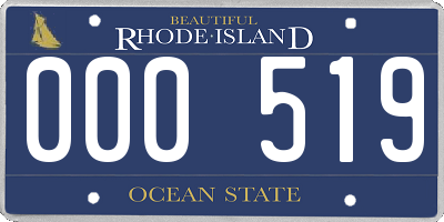 RI license plate 000519