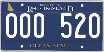 RI license plate 000520