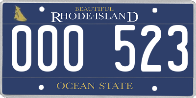 RI license plate 000523