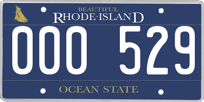 RI license plate 000529