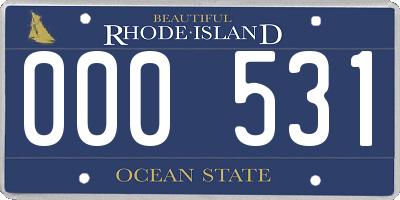 RI license plate 000531