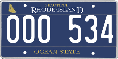 RI license plate 000534