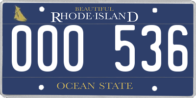 RI license plate 000536