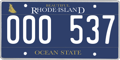 RI license plate 000537