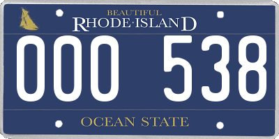 RI license plate 000538