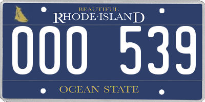 RI license plate 000539