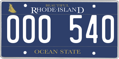 RI license plate 000540