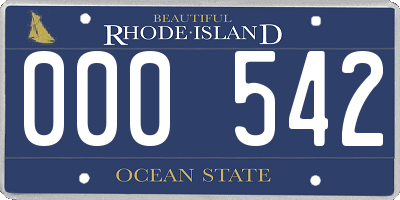 RI license plate 000542