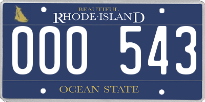 RI license plate 000543