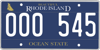 RI license plate 000545