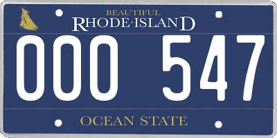 RI license plate 000547