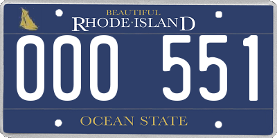 RI license plate 000551