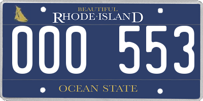 RI license plate 000553
