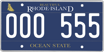 RI license plate 000555