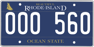 RI license plate 000560