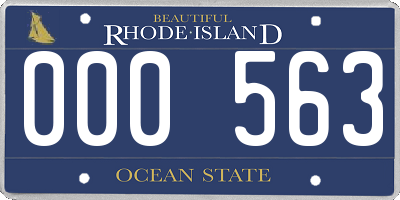 RI license plate 000563