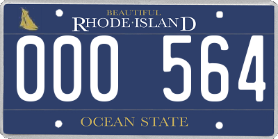 RI license plate 000564