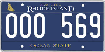 RI license plate 000569