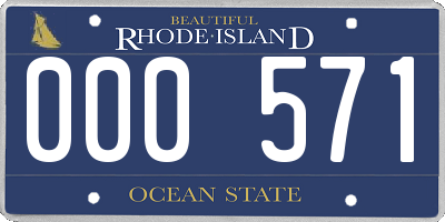 RI license plate 000571