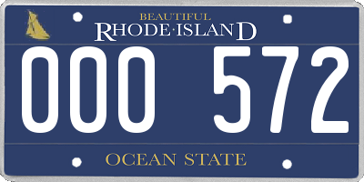 RI license plate 000572