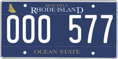 RI license plate 000577