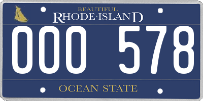 RI license plate 000578