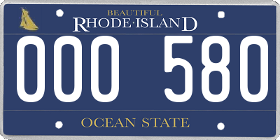 RI license plate 000580