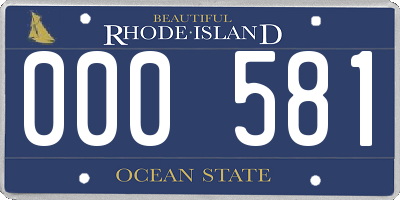 RI license plate 000581