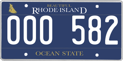 RI license plate 000582