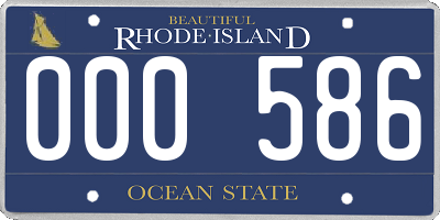 RI license plate 000586