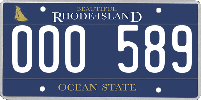RI license plate 000589