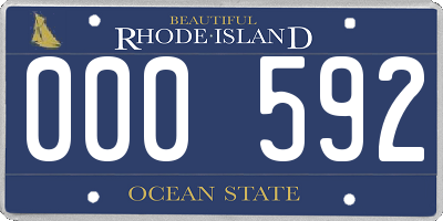 RI license plate 000592