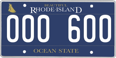 RI license plate 000600