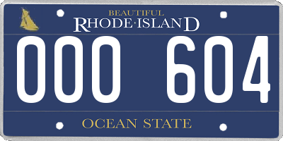 RI license plate 000604