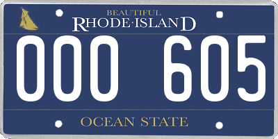 RI license plate 000605