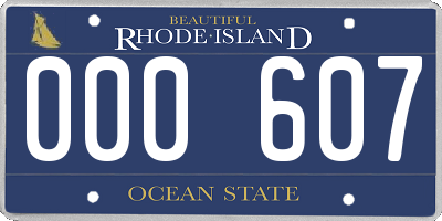 RI license plate 000607