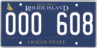 RI license plate 000608